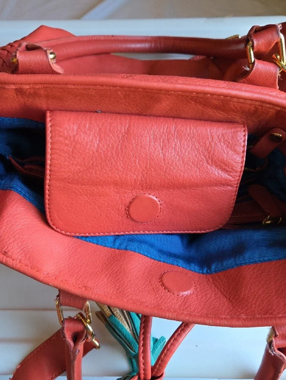 Isabella Fiore Satchel Shoulder Bag with Floral Tassel Applique